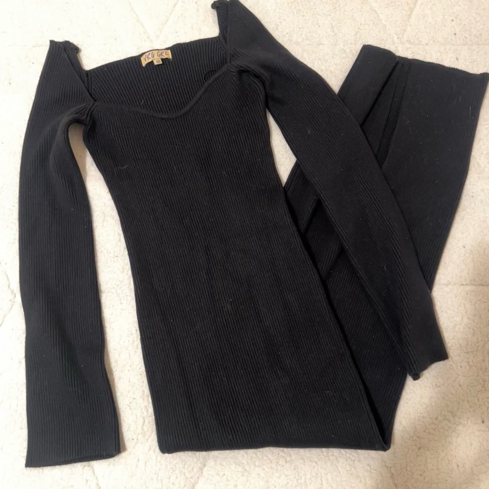 Verge Girl Black Off-the-Shoulder Sweater